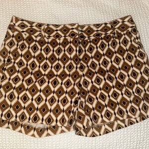 Willi Smith Brown Diamond Pattern Women Shorts